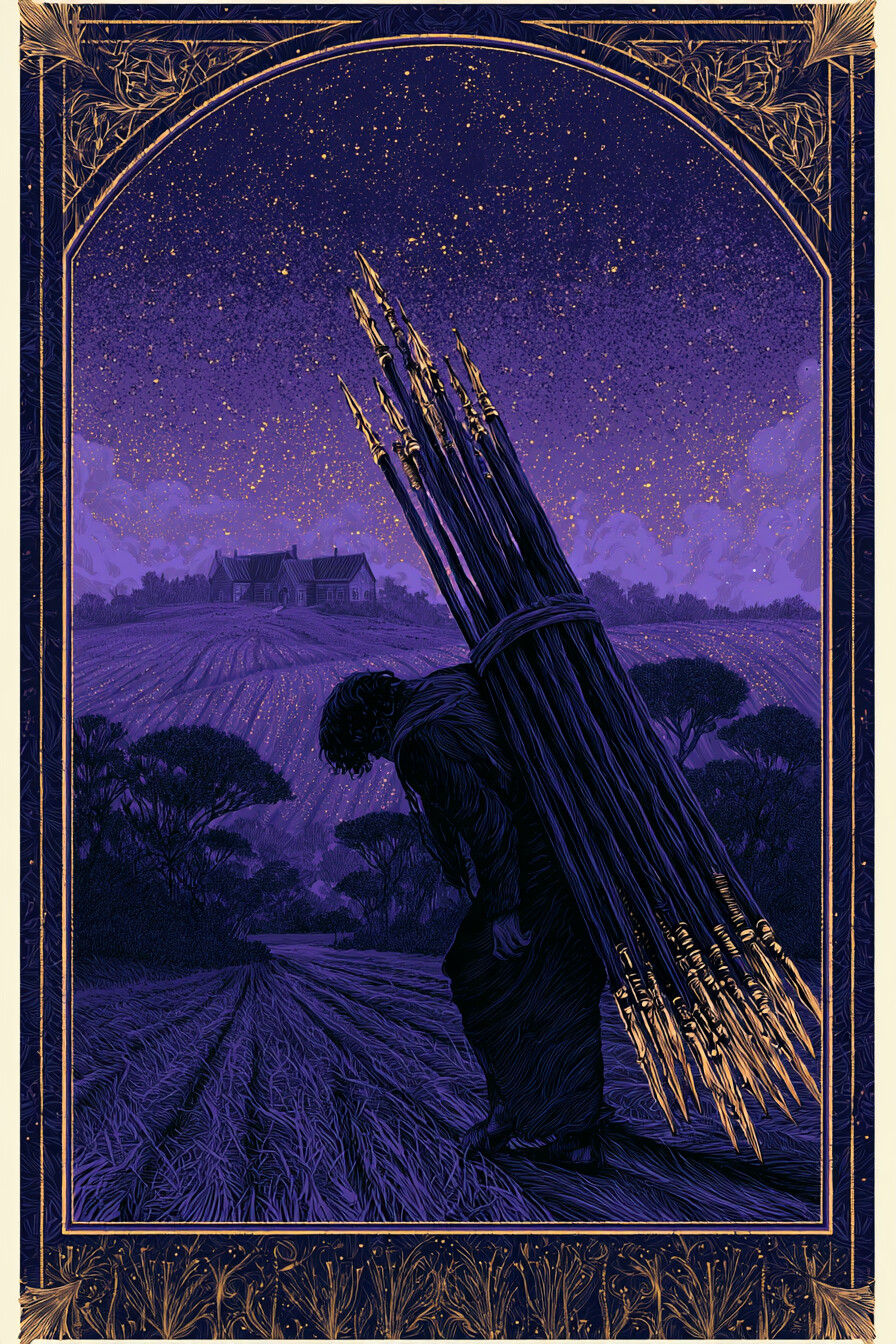 10 완드(10 of Wands) 타로 카드 그림 — 완성과 결실, 한 단계의 마무리 (열정·행동·일과…