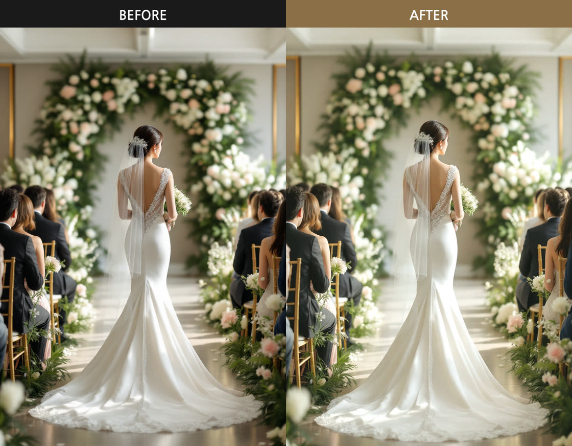 Wedding snap retouch example
