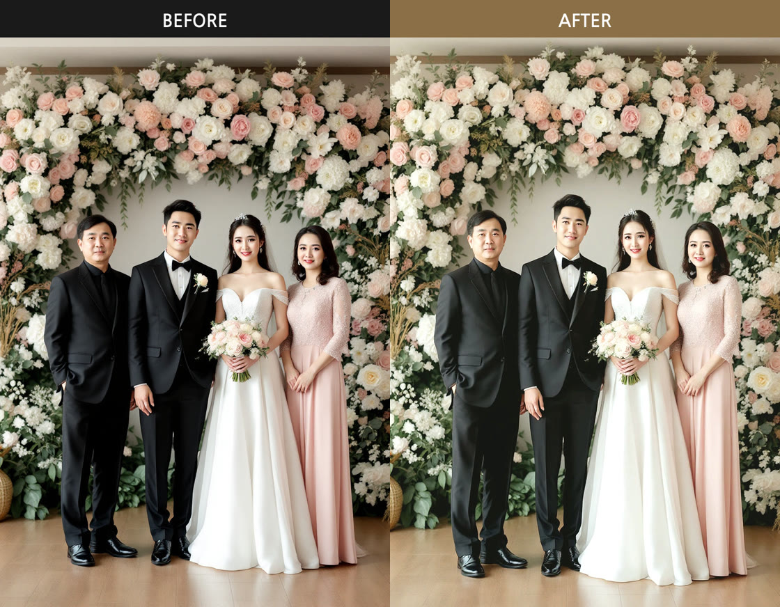 Wedding snap retouch example