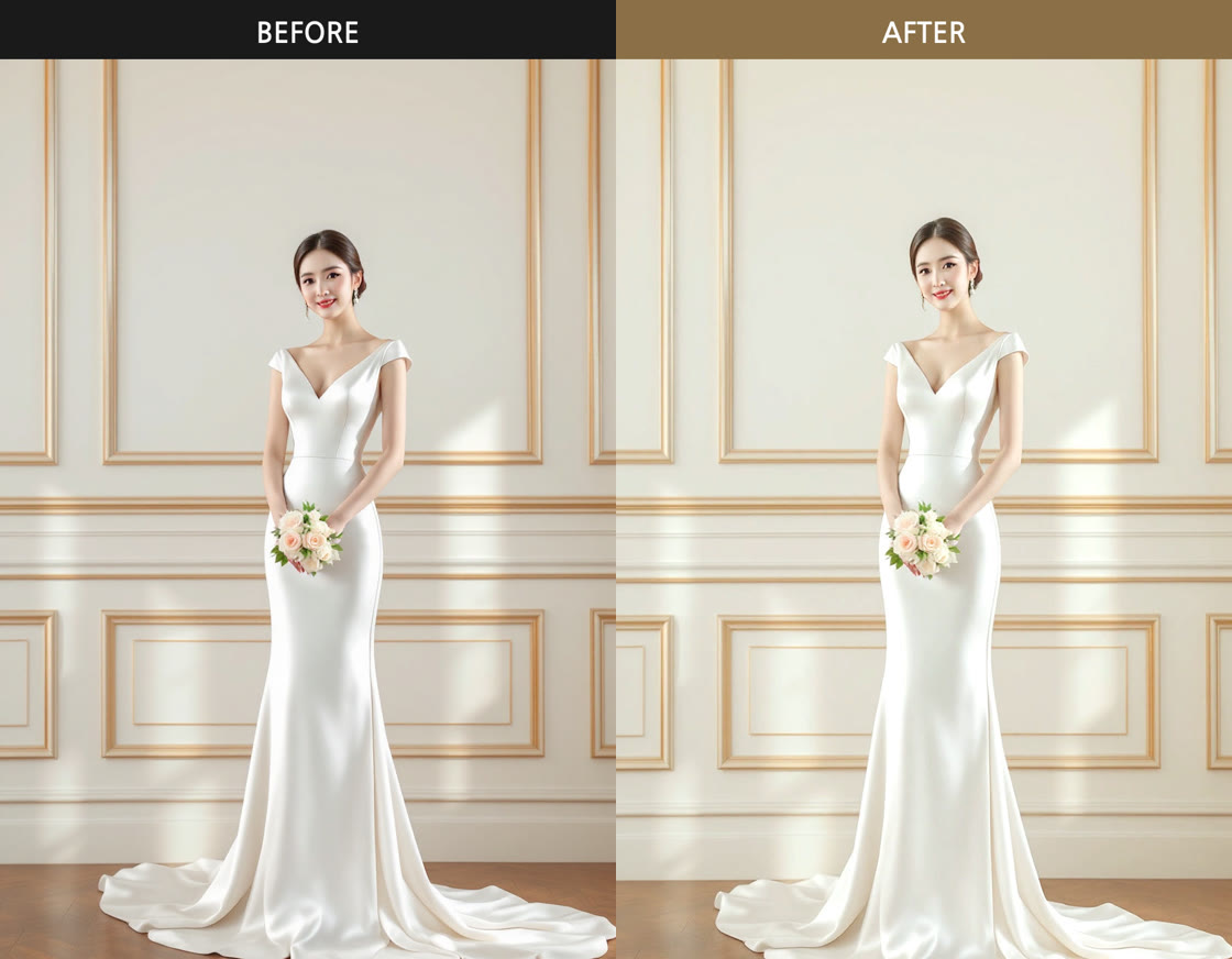 Wedding snap retouch example